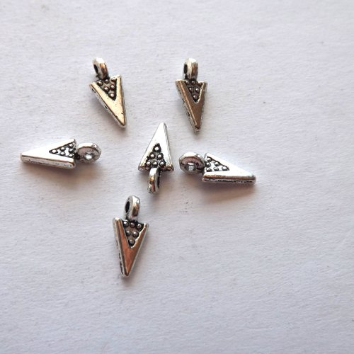 Lot de 6 breloques pointes de flèche, pendentifs