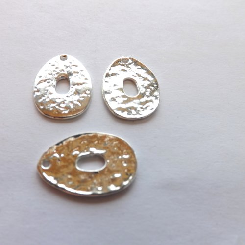 Lot de 10 breloques gouttes martelées, pendentifs