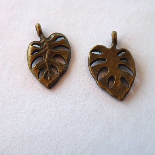 Lot de 24 breloques feuilles, pendentifs