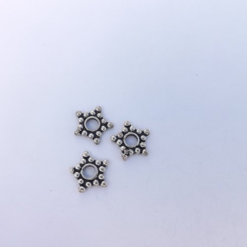 Lot de 12 perles, intercalaires étoiles