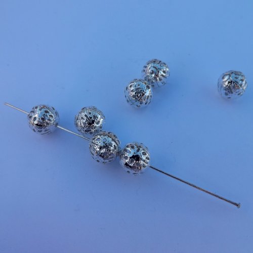 Lot de 50 perles filigranées, intercalaires