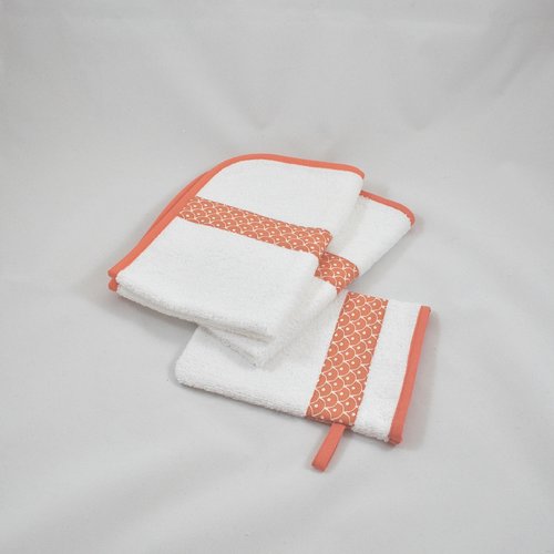 Set de toilette - 2 petites serviettes et gant