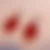 Boucles d'oreilles ovales rouge en résine efcolor