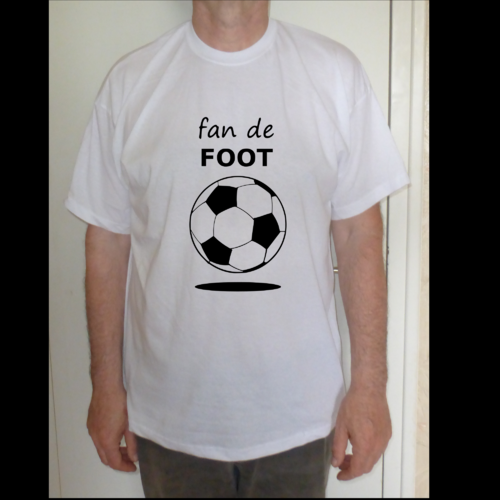 T-shirt coton fan de foot noir pour homme  s-xxl