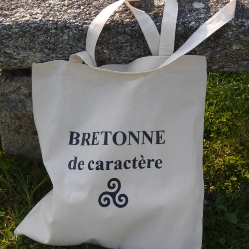 Tote bag sac triskell bretagne bretonne de caractère en coton