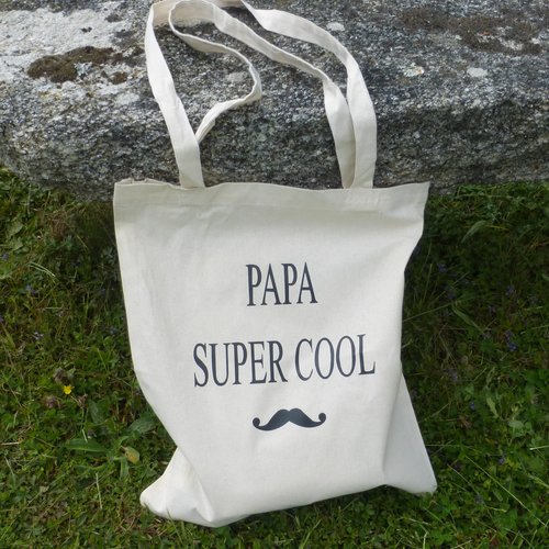 Tote bag sac papa super cool en coton