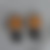 Boucles d'oreilles créoles rondes oranges en cabochon de verre