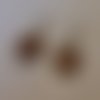 Boucles d'oreilles créoles ovales graphiques marron en pâte polymère