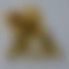 Boucles d'oreilles pendantes jaune moutarde et blanches en pâte polymère