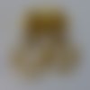 Boucles d'oreilles créoles longues rondes jaune moutarde en pâte polymère et feuille d'argent