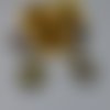 Boucles d'oreilles longues losange marbrées jaune orange blanc en pâte polymère