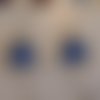 Boucles d'oreilles créoles rondes triangles bleus en pâte polymère
