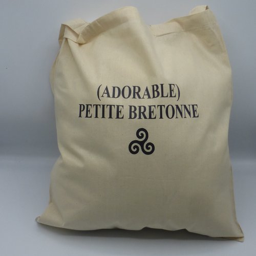 Tote bag sac triskell bretagne adorable petite bretonne fille en coton