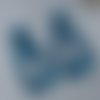 Boucles d'oreilles créoles trapèze marbrées bleu turquoise en pâte polymère