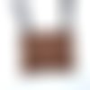 Sac pochette à bandoulière marron clair en coton et simili cuir