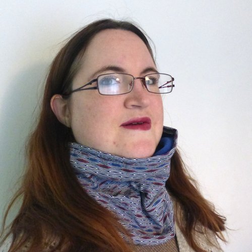 Snood motifs géométriques bleu marine en coton et polaire femme homme adulte