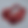 Bandeau femme motif géométrique rouge et blanc en coton 57 cm