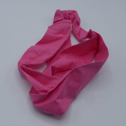 Bandeau femme uni rose moyen en coton 57 cm
