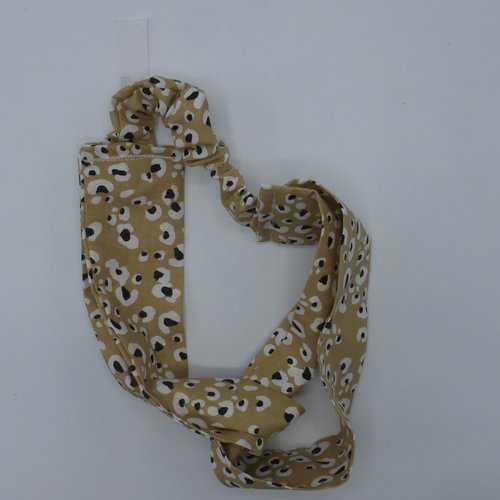 Bandeau femme peau de léopard beige en coton 57 cm
