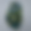 Bandeau femme feuilles vert anis vert émeraude en coton 57 cm