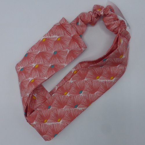 Bandeau femme éventails rouges en coton 57 cm