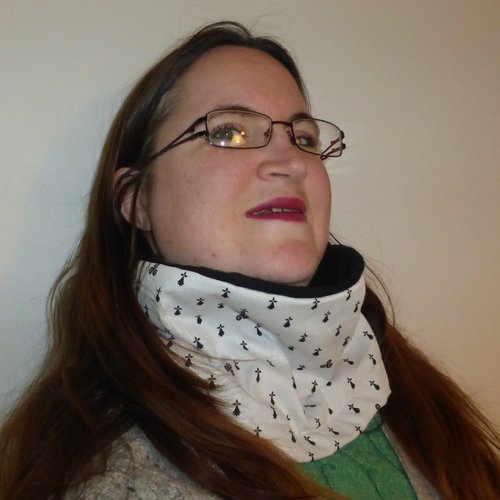 Snood breton bretagne triskells hermines noir et blanc en coton et polaire femme homme adulte