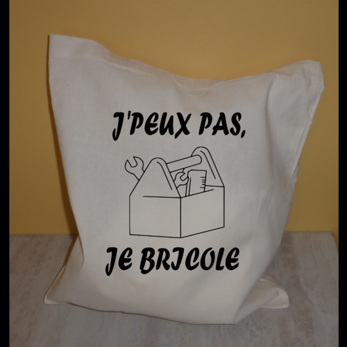 Tote bag bricolage j'peux pas je bricole en coton
