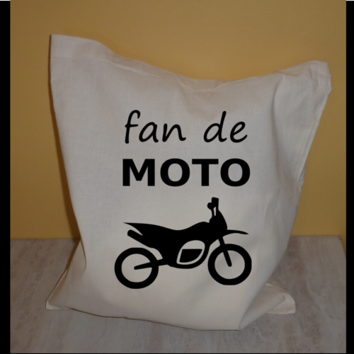 Tote bag motard fan de moto en coton