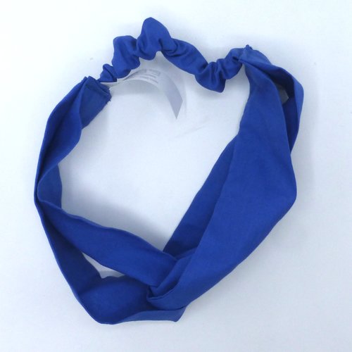 Bandeau femme uni bleu roy en coton 57 cm