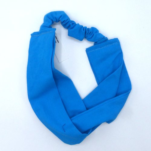 Bandeau femme uni bleu turquoise foncé en coton 57 cm