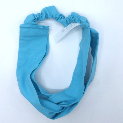 Bandeau femme uni bleu turquoise clair en coton 57 cm