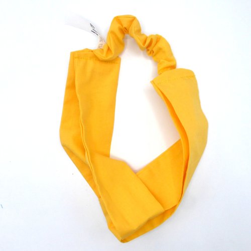 Bandeau femme uni jaune clair en coton 57 cm