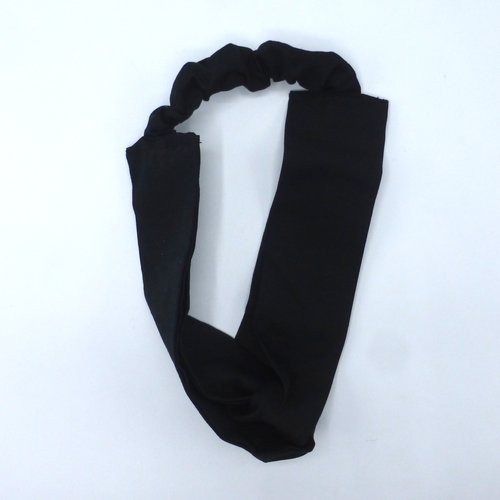 Bandeau femme uni noir en coton 57 cm