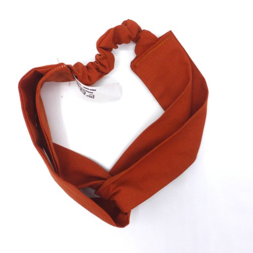 Bandeau femme uni rouille en coton 57 cm