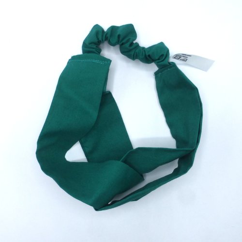 Bandeau femme uni vert émeraude en coton 57 cm