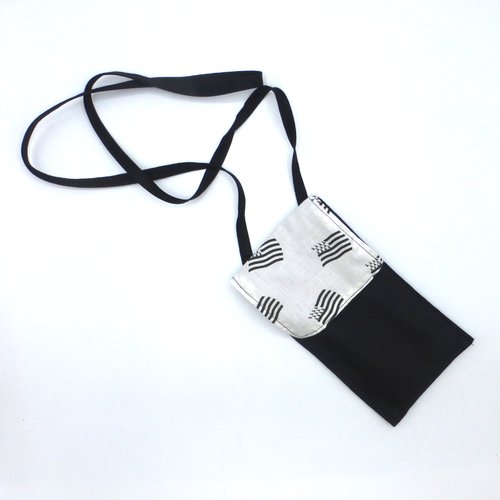 Étui pour téléphone à bandoulière drapeau breton gwenn ha du bretagne bretonne homme femme en coton