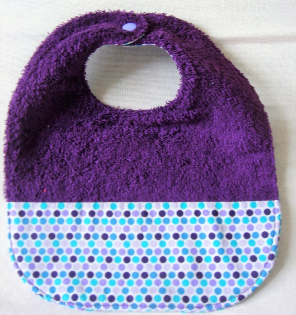 Bavoir Bebe Fille Ou Garcon Violet Et Petits Pois Un Grand Marche