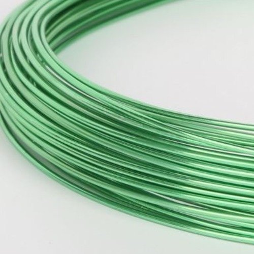 Fil aluminium 1 mm light green rouleau de 10 mètres.