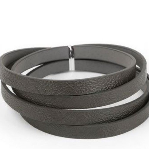 Cuir 10 mm gris foncé 1 mètre