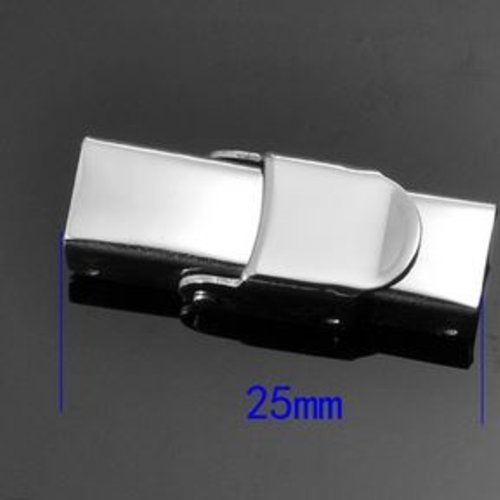 Fermoir clip griffe pour cuir 06 mm de large acier inoxydable