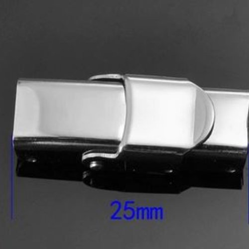 Fermoir clip griffe pour cuir 07 mm de large acier inoxydable