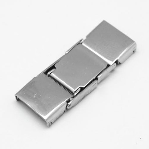 Fermoir clip griffe pour cuir 10 mm de large n°04 acier inoxydable