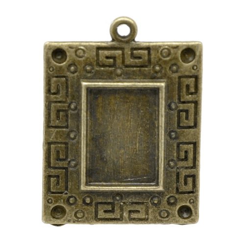 1 support cabochon rectangle n°01 bronze