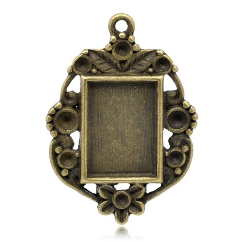 1 support cabochon rectangle n°03 bronze