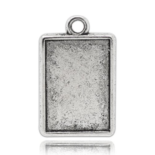 1 support cabochon rectangle n°04 argent