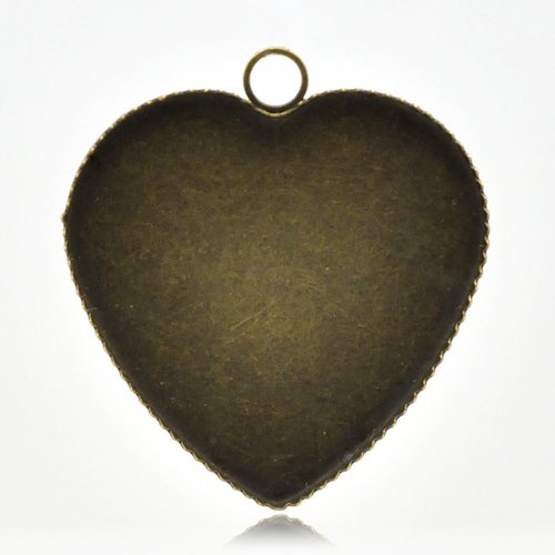 1 support cabochon coeur n°05 bronze