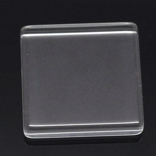 Cabochon carré 25 x 25 mm en verre tuile transparent n°29