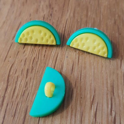 Bouton fantaisie à motifs pour enfants pastèque n° 10 jaune foncé