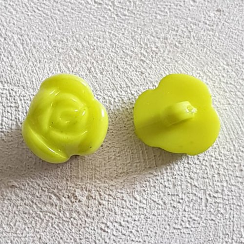 Boutons fantaisie, enfants, bébés motif fleur n°01-07 vert 02