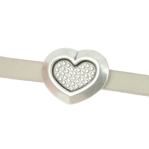 Passant 10 mm en zamak n°52 argent passant strass